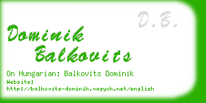 dominik balkovits business card